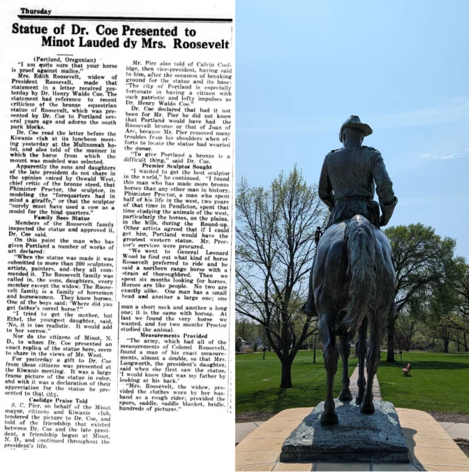 A history of the Teddy Roosevelt statue in Roosevelt Park, Minot, ND.