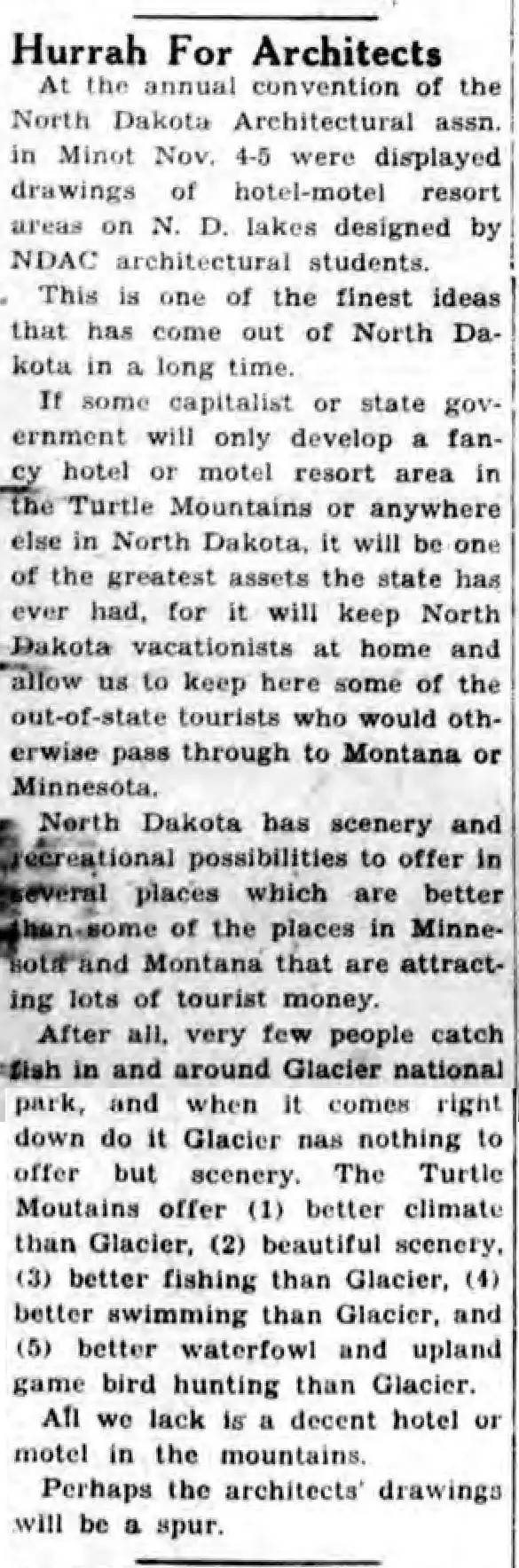 Let’s Keep Vacationers in North Dakota