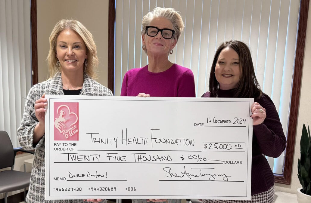 $25,000 Presented to Trinity Health Foundation, December 2024 (submitted photo)