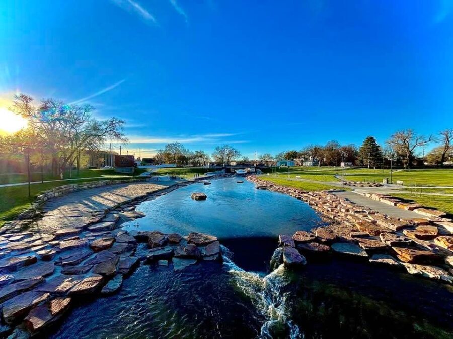 The view is shown from Norfolk’s North Fork Whitewater Park and Johnson Park. (Courtesy of City of Norfolk)